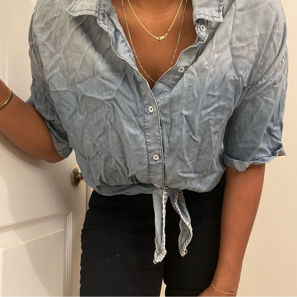 Chambray Dear John Denim Top size L